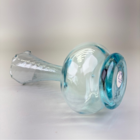 Vintage Turquoise Swirl Glass Vase - Picture 9 of 10